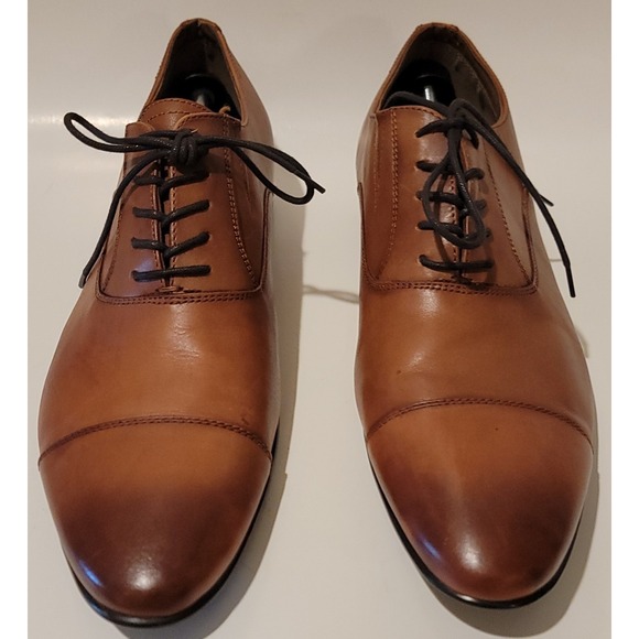 Aldo‎ Men's Derby Oxford Brown Leather Cap Toe Dress Shoes Sz 13